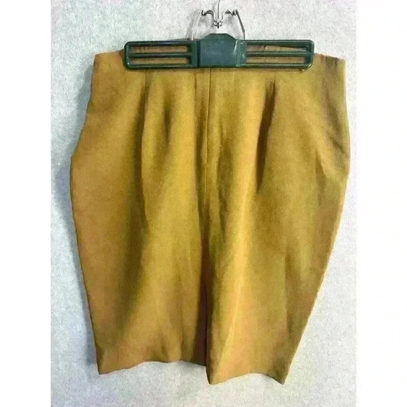 VTG 90s 100% Silk CLASSIQUES FOR NORDSTROM Olive Midi Skirt Sz 10 Lined Zipper - Picture 8 of 12